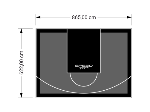 54M2/622X865CM GRAFITOWO-CZARNE BOISKO DO KOSZYKÓWKI SPEEDSPORT HEXA POWER PRO