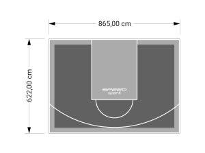 54M2/622X865CM GRAFITOWO-SZARE BOISKO DO KOSZYKÓWKI SPEEDSPORT HEXA POWER PRO
