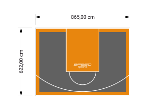 54M2/622X865CM GRAFITOWO-POMARAŃCZOWE BOISKO DO KOSZYKÓWKI SPEEDSPORT HEXA POWER PRO