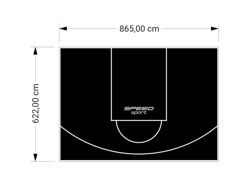 54M2/622X865CM CZARNE BOISKO DO KOSZYKÓWKI SPEEDSPORT HEXA POWER PRO