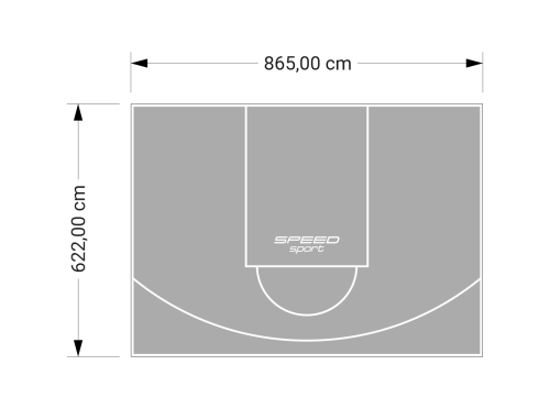 54M2/622X865CM SZARE BOISKO DO KOSZYKÓWKI SPEEDSPORT HEXA POWER PRO