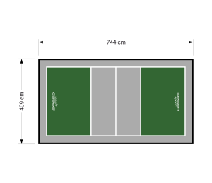 30M2/744X409CM ZIELONO-SZARE BOISKO DO SIATKÓWKI SPEEDSPORT HEXA POWER PRO