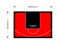 56M2/622X896CM CZERWONO-CZARNE BOISKO DO KOSZYKÓWKI SPEEDSPORT HEXA POWER PRO