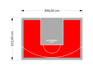 56M2/622X896CM CZERWONO-SZARE BOISKO DO KOSZYKÓWKI SPEEDSPORT HEXA POWER PRO