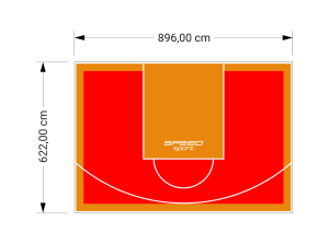 56M2/622X896CM CZERWONO-POMARAŃCZOWE BOISKO DO KOSZYKÓWKI SPEEDSPORT HEXA POWER PRO