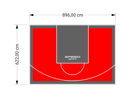 56M2/622X896CM CZERWONO-GRAFITOWE BOISKO DO KOSZYKÓWKI SPEEDSPORT HEXA POWER PRO