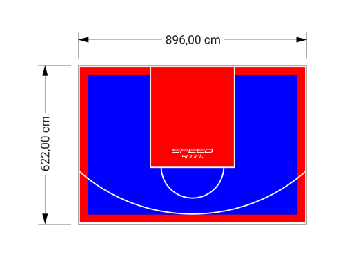 56M2/622X896CM NIEBIESKO-CZERWONE BOISKO DO KOSZYKÓWKI SPEEDSPORT HEXA POWER PRO