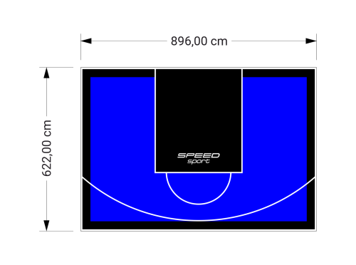 56M2/622X896CM NIEBIESKO-CZARNE BOISKO DO KOSZYKÓWKI SPEEDSPORT HEXA POWER PRO