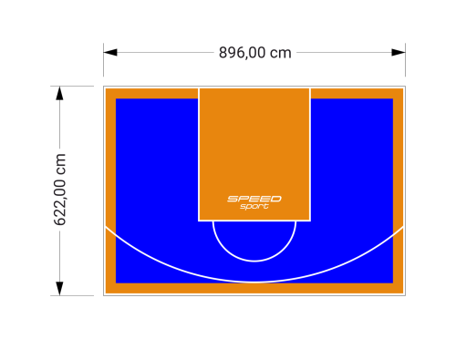 56M2/622X896CM NIEBIESKO-POMARAŃCZOWE BOISKO DO KOSZYKÓWKI SPEEDSPORT HEXA POWER PRO