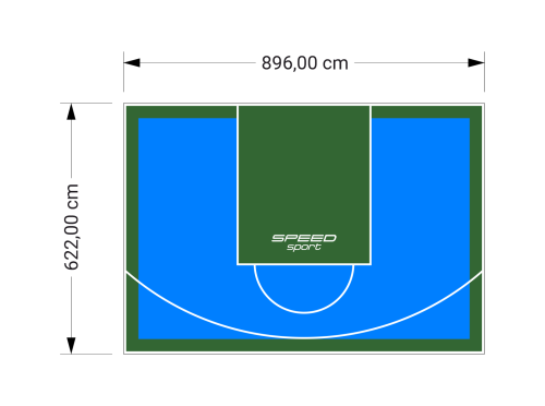 56M2/622X896CM BŁĘKITNO-ZIELONE BOISKO DO KOSZYKÓWKI SPEEDSPORT HEXA POWER PRO