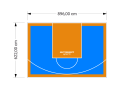 56M2/622X896CM BŁĘKITNO-POMARAŃCZOWE BOISKO DO KOSZYKÓWKI SPEEDSPORT HEXA POWER PRO
