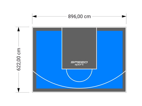 56M2/622X896CM BŁĘKITNO-GRAFITOWE BOISKO DO KOSZYKÓWKI SPEEDSPORT HEXA POWER PRO