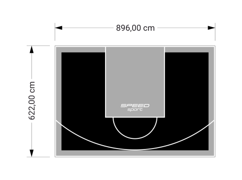 56M2/622X896CM CZARNO-SZARE BOISKO DO KOSZYKÓWKI SPEEDSPORT HEXA POWER PRO