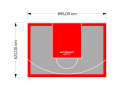 56M2/622X896CM SZARO-CZERWONE BOISKO DO KOSZYKÓWKI SPEEDSPORT HEXA POWER PRO