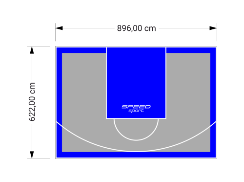 56M2/622X896CM SZARO-NIEBIESKIE BOISKO DO KOSZYKÓWKI SPEEDSPORT HEXA POWER PRO