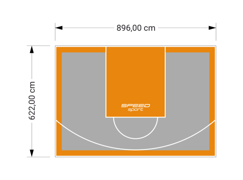 56M2/622X896CM SZARO-POMARAŃCZOWE BOISKO DO KOSZYKÓWKI SPEEDSPORT HEXA POWER PRO