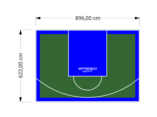 56M2/622X896CM ZIELONO-NIEBIESKIE BOISKO DO KOSZYKÓWKI SPEEDSPORT HEXA POWER PRO