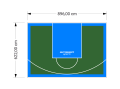 56M2/622X896CM ZIELONO-BŁĘKITNE BOISKO DO KOSZYKÓWKI SPEEDSPORT HEXA POWER PRO