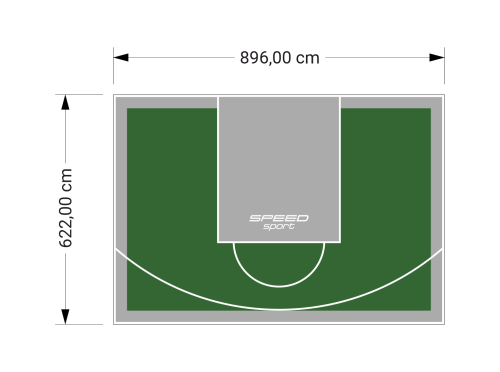 56M2/622X896CM ZIELONO-SZARE BOISKO DO KOSZYKÓWKI SPEEDSPORT HEXA POWER PRO