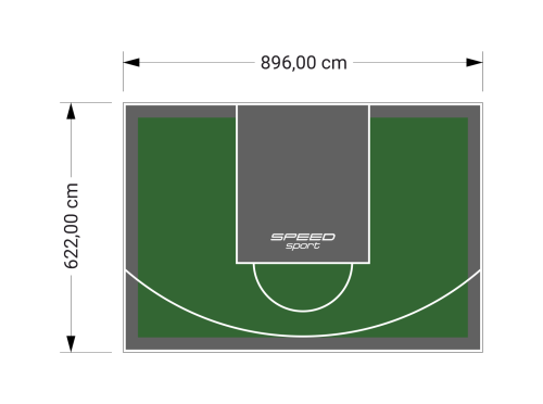 56M2/622X896CM ZIELONO-GRAFITOWE BOISKO DO KOSZYKÓWKI SPEEDSPORT HEXA POWER PRO
