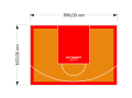 56M2/622X896CM POMARAŃCZOWO-CZERWONE BOISKO DO KOSZYKÓWKI SPEEDSPORT HEXA POWER PRO