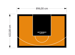 56M2/622X896CM POMARAŃCZOWO-CZARNE BOISKO DO KOSZYKÓWKI SPEEDSPORT HEXA POWER PRO