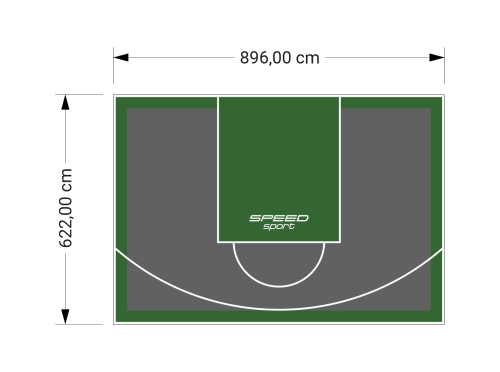 56M2/622X896CM GRAFITOWO-ZIELONE BOISKO DO KOSZYKÓWKI SPEEDSPORT HEXA POWER PRO