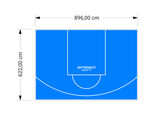 56M2/622X896CM BŁĘKITNE BOISKO DO KOSZYKÓWKI SPEEDSPORT HEXA POWER PRO