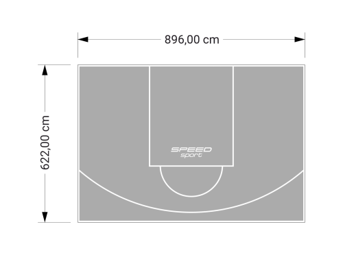 56M2/622X896CM SZARE BOISKO DO KOSZYKÓWKI SPEEDSPORT HEXA POWER PRO