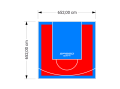 43M2/652X652CM CZERWONO-BŁĘKITNE BOISKO DO KOSZYKÓWKI SPEEDSPORT HEXA POWER PRO
