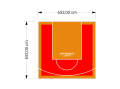 43M2/652X652CM CZERWONO-POMARAŃCZOWE BOISKO DO KOSZYKÓWKI SPEEDSPORT HEXA POWER PRO