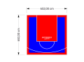 43M2/652X652CM NIEBIESKO-CZERWONE BOISKO DO KOSZYKÓWKI SPEEDSPORT HEXA POWER PRO