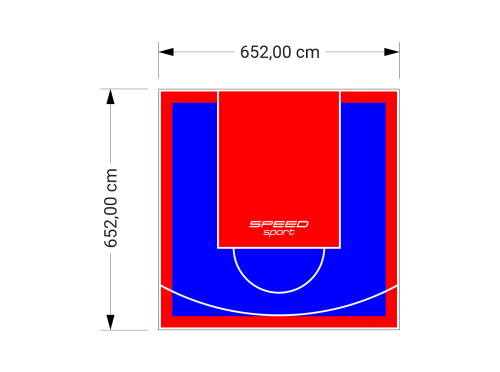 43M2/652X652CM NIEBIESKO-CZERWONE BOISKO DO KOSZYKÓWKI SPEEDSPORT HEXA POWER PRO