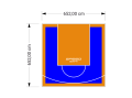 43M2/652X652CM NIEBIESKO-POMARAŃCZOWE BOISKO DO KOSZYKÓWKI SPEEDSPORT HEXA POWER PRO
