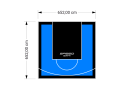 43M2/652X652CM BŁĘKITNO-CZARNE BOISKO DO KOSZYKÓWKI SPEEDSPORT HEXA POWER PRO