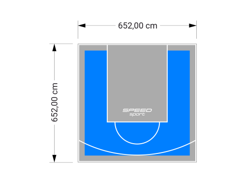 43M2/652X652CM BŁĘKITNO-SZARE BOISKO DO KOSZYKÓWKI SPEEDSPORT HEXA POWER PRO