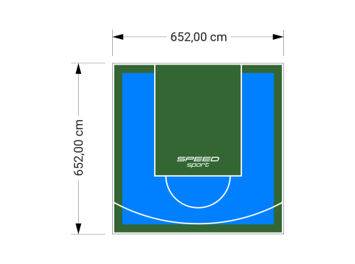 43M2/652X652CM BŁĘKITNO-ZIELONE BOISKO DO KOSZYKÓWKI SPEEDSPORT HEXA POWER PRO
