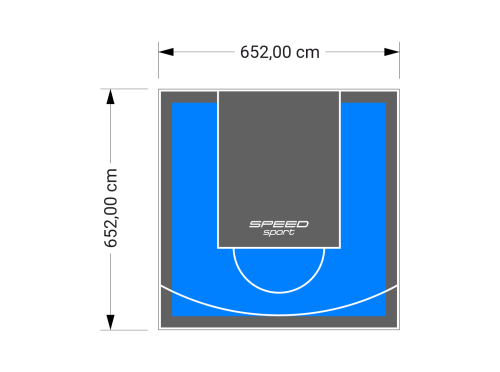 43M2/652X652CM BŁĘKITNO-GRAFITOWE BOISKO DO KOSZYKÓWKI SPEEDSPORT HEXA POWER PRO