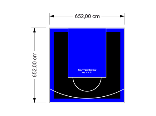 43M2/652X652CM CZARNO-NIEBIESKIE BOISKO DO KOSZYKÓWKI SPEEDSPORT HEXA POWER PRO