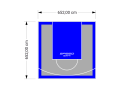 43M2/652X652CM SZARO-NIEBIESKIE BOISKO DO KOSZYKÓWKI SPEEDSPORT HEXA POWER PRO