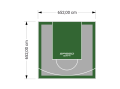 43M2/652X652CM SZARO-ZIELONE BOISKO DO KOSZYKÓWKI SPEEDSPORT HEXA POWER PRO