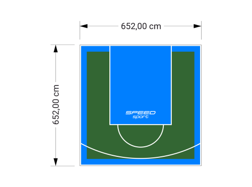 43M2/652X652CM ZIELONO-BŁĘKITNE BOISKO DO KOSZYKÓWKI SPEEDSPORT HEXA POWER PRO