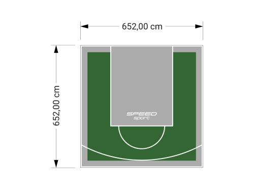 43M2/652X652CM ZIELONO-SZARE BOISKO DO KOSZYKÓWKI SPEEDSPORT HEXA POWER PRO
