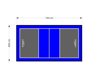 30M2/744X409CM GRAFITOWO-NIEBIESKIE BOISKO DO SIATKÓWKI SPEEDSPORT HEXA POWER PRO