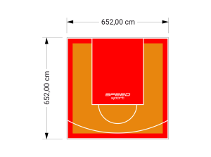 43M2/652X652CM POMARAŃCZOWO-CZERWONE BOISKO DO KOSZYKÓWKI SPEEDSPORT HEXA POWER PRO