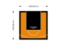 43M2/652X652CM POMARAŃCZOWO-CZARNE BOISKO DO KOSZYKÓWKI SPEEDSPORT HEXA POWER PRO