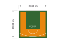 43M2/652X652CM POMARAŃCZOWO-ZIELONE BOISKO DO KOSZYKÓWKI SPEEDSPORT HEXA POWER PRO