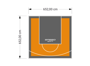 43M2/652X652CM POMARAŃCZOWO-GRAFITOWE BOISKO DO KOSZYKÓWKI SPEEDSPORT HEXA POWER PRO