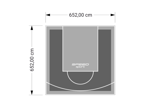 43M2/652X652CM GRAFITOWO-SZARE BOISKO DO KOSZYKÓWKI SPEEDSPORT HEXA POWER PRO