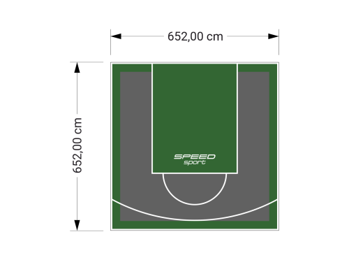43M2/652X652CM GRAFITOWO-ZIELONE BOISKO DO KOSZYKÓWKI SPEEDSPORT HEXA POWER PRO